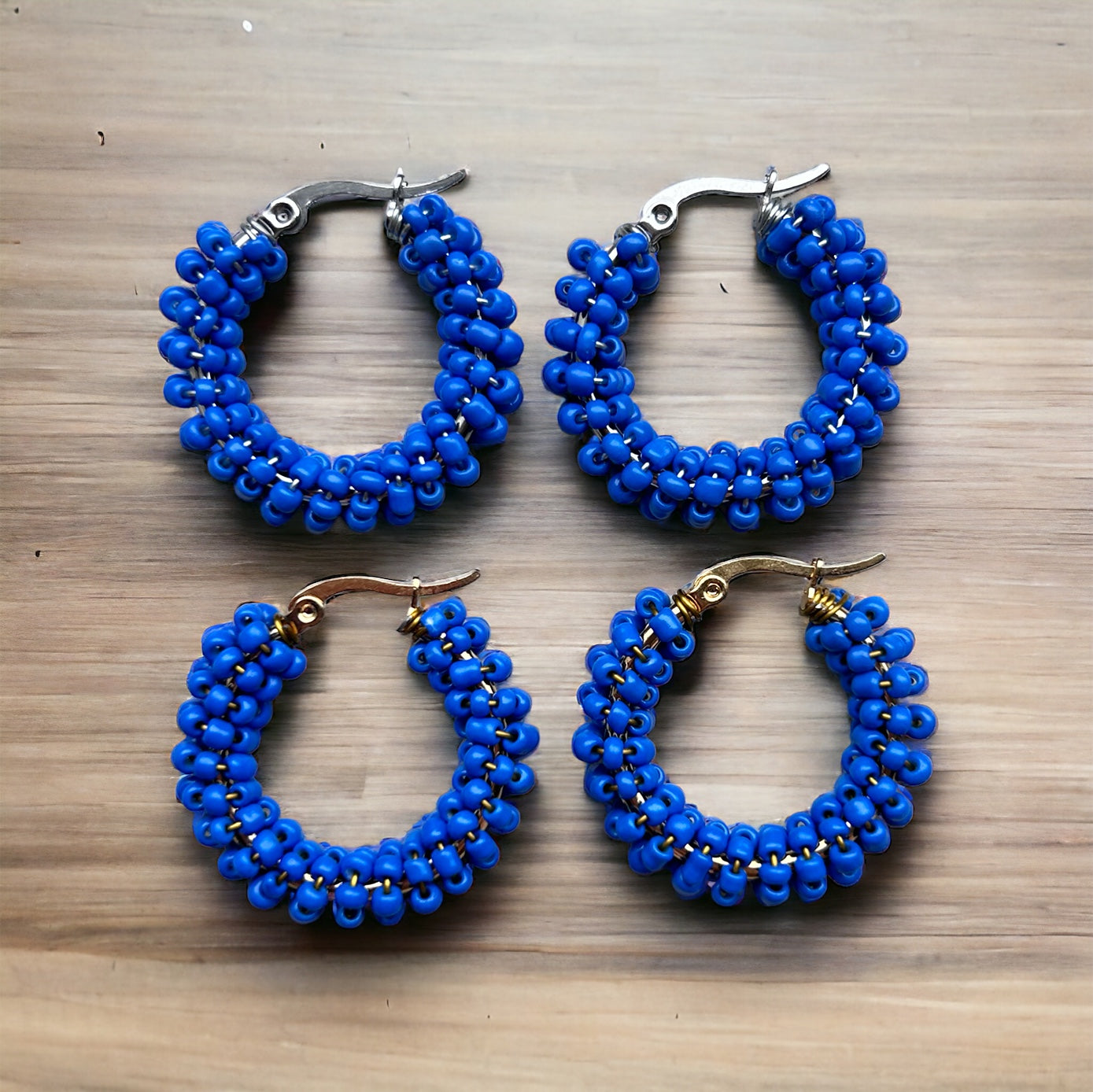 Oorbellen kraaltjes | Kobalt blue