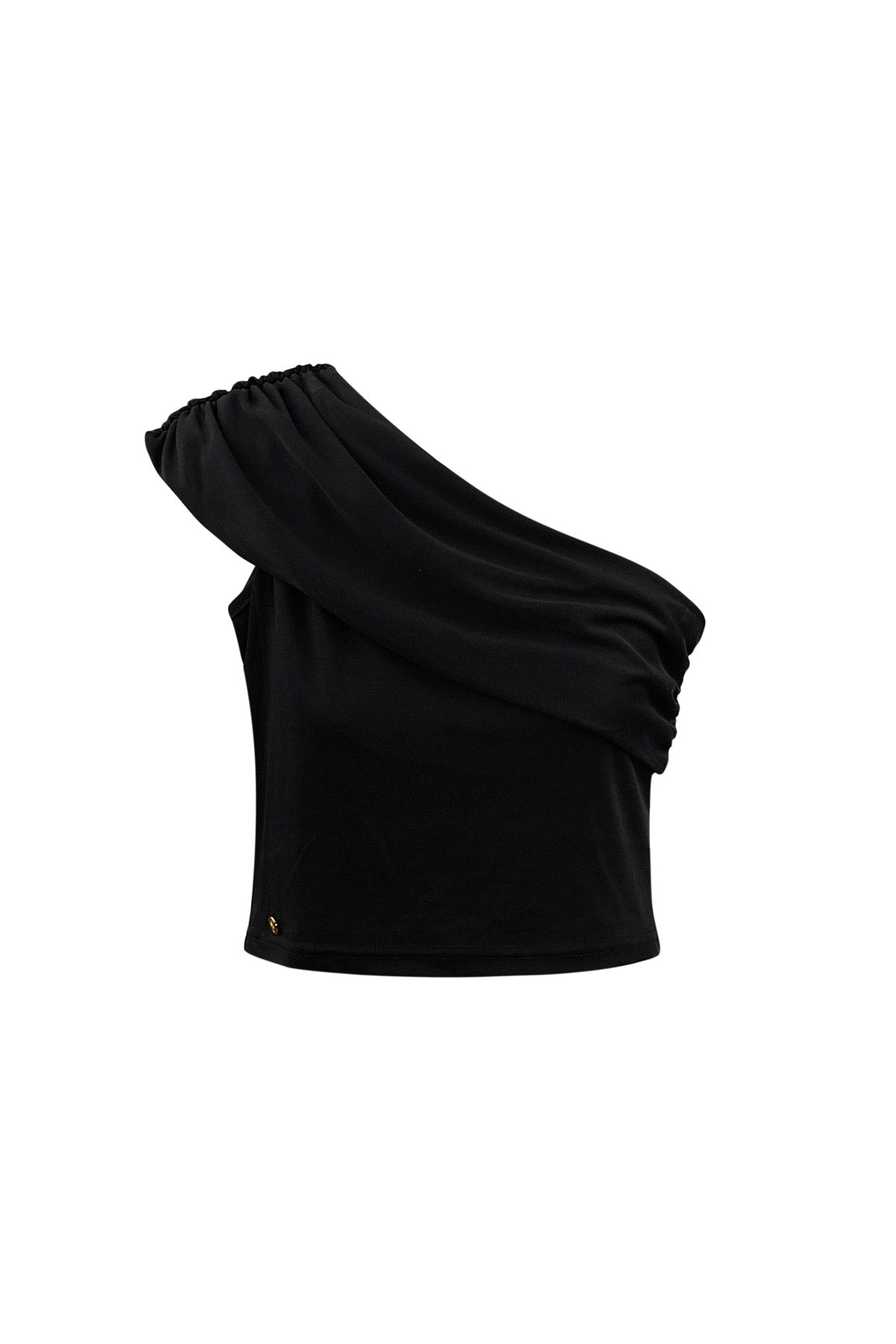 One shoulder classic top | Zwart