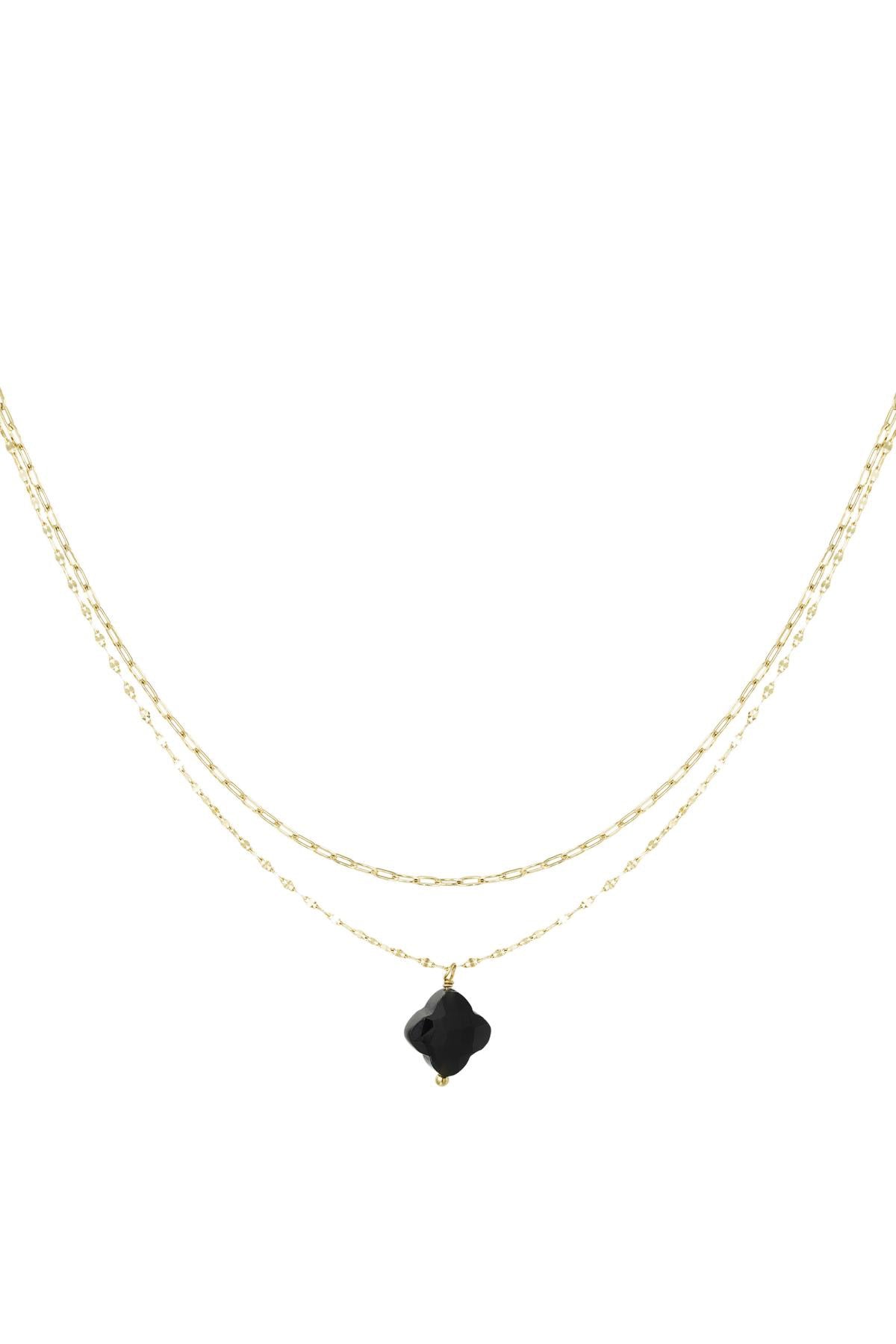 Ketting Dubbel natuursteen | Zwart