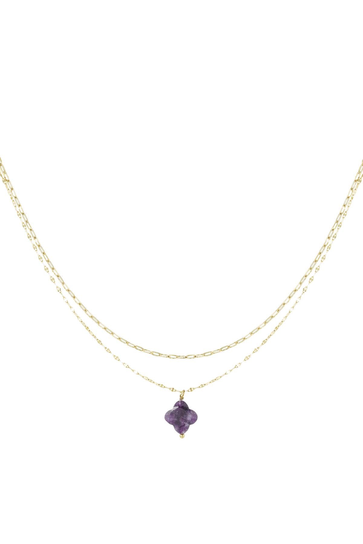 Ketting Dubbel natuursteen | Paars