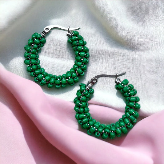 Oorbellen kraaltjes | Groen