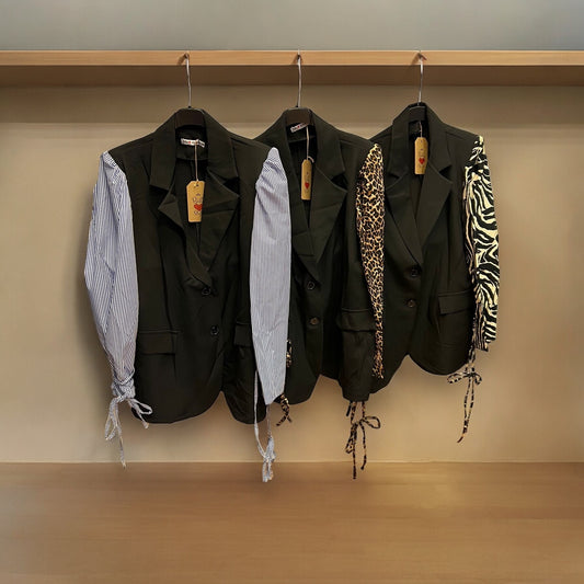 Limited leopard blazer | Zwart