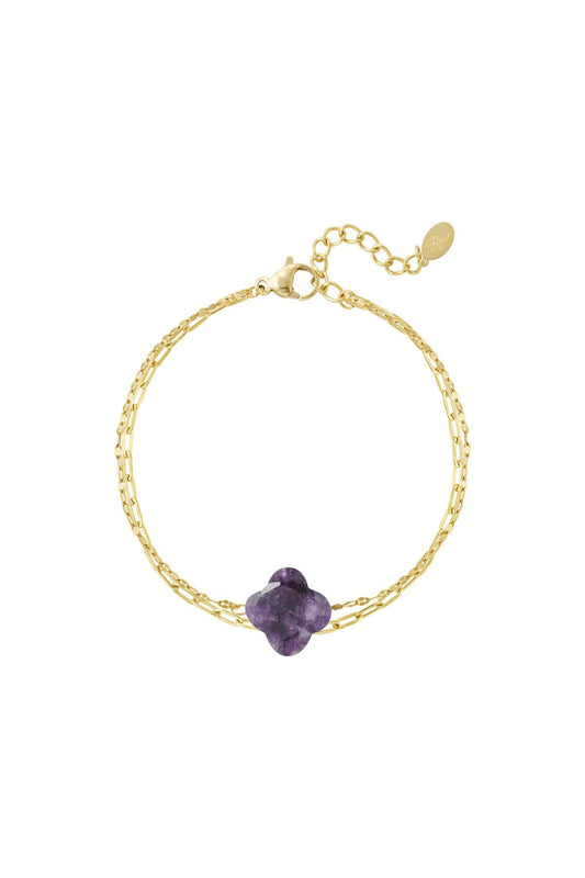 Armband Dubbel Natuursteen | Paars