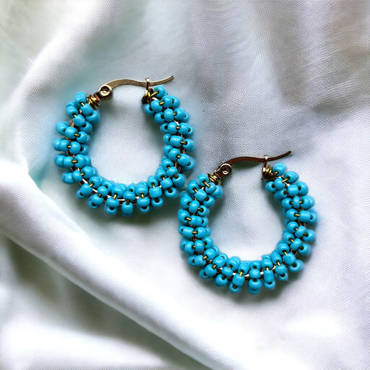 Oorbellen kraaltjes | Light blue